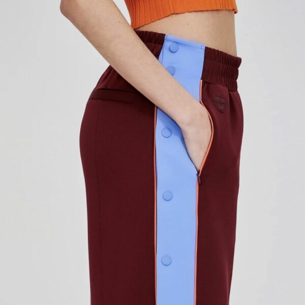 pantalon de survêtement violaine avec bandes latérales contrastées