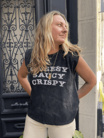 t shirt cheesy sauce
